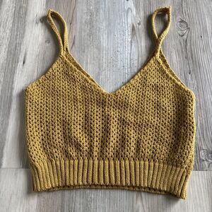 Don’t Ask Why Made In Italy Gold Crochet Boho Top Size Medium